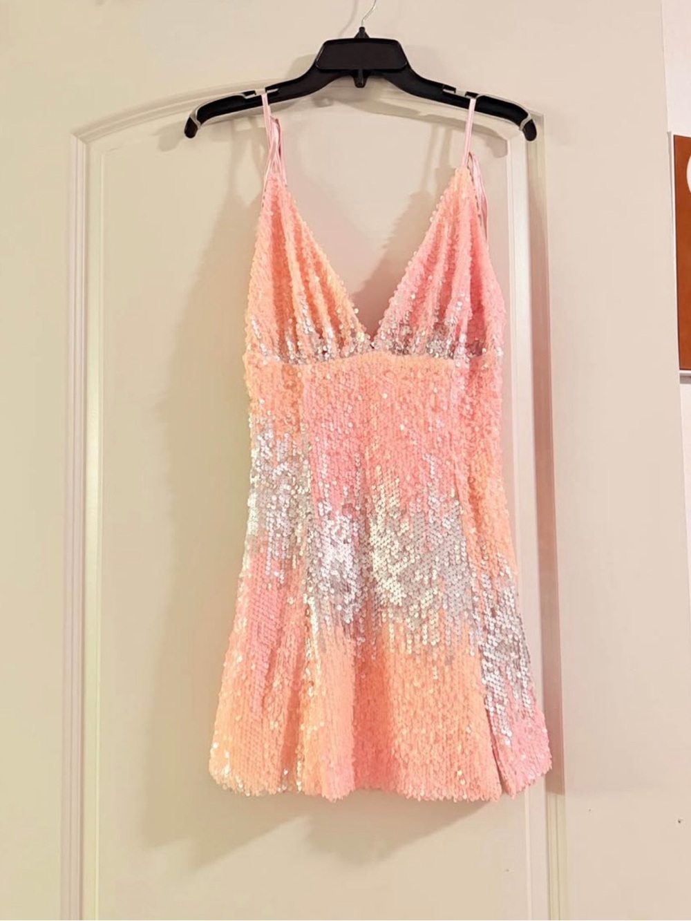 Showpo Pink Sequin Satin Mini Dress